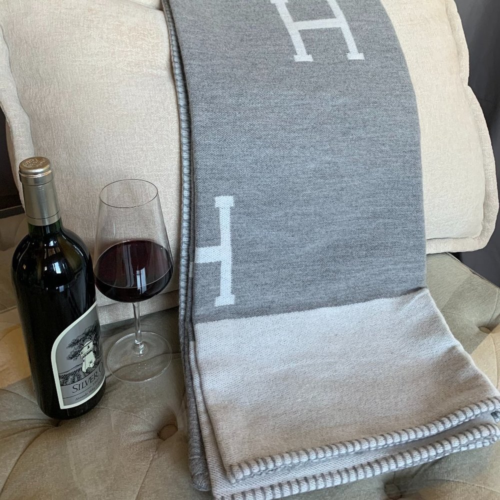 H Cashmere Throw Blanket